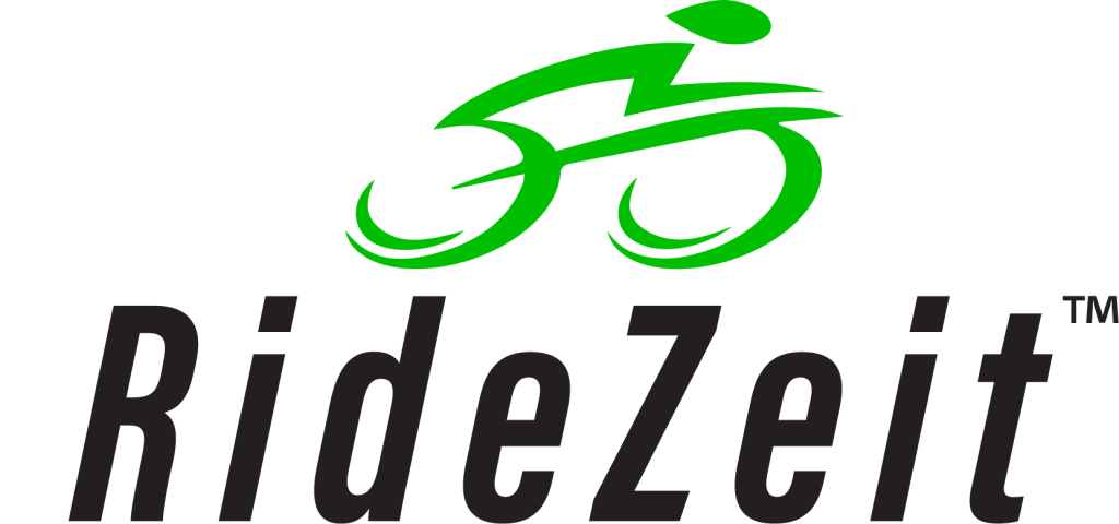 RideZeit logo with stylized rider on bicycle
