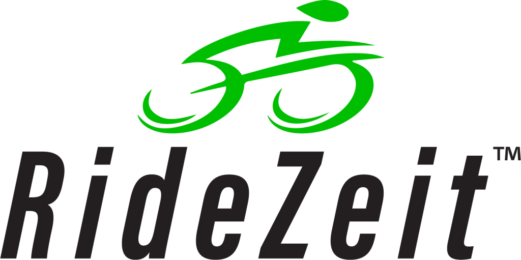 RideZeit logo with stylized rider on bicycle